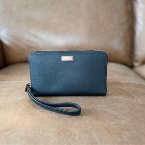Kate Spade Black and Gold Wristlet Wallet